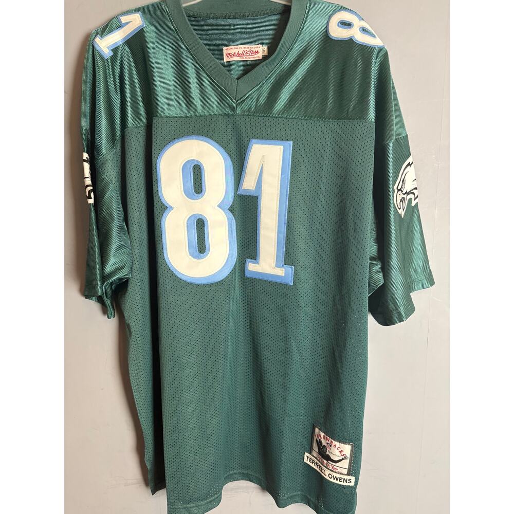 M&N Terrell Owens Eagles 2004 Korea Mesh Dazzle Shoulders Jersey Size 56 Green